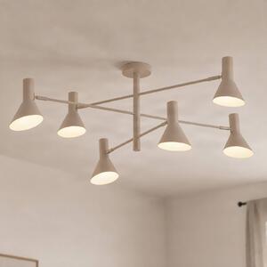 Plafoniera soffitto Milia NOLA, dimmerabile, Crema / Ambra, Soggiorno / Sala da pranzo, Metallo, Plafoniera