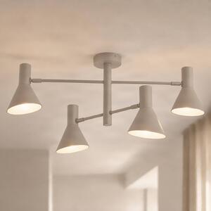 Plafoniera soffitto Milia NOLA, dimmerabile, Crema / Ambra, Soggiorno / Sala da pranzo, Metallo, Plafoniera