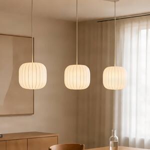 Lampada a sospensione Bridget Lucande, dimmerabile, Bianco / Opale, Soggiorno / Sala da pranzo, Tessuto / Stoffa / Seta, Scandinavo, Lampada a sospensione