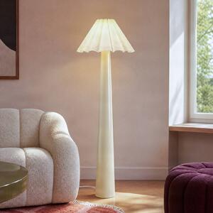 Lampada da terra Lotte Lindby, Bianco / Opale, Soggiorno / Sala da pranzo, Tessuto / Stoffa / Seta, Moderno, Lampada da terra