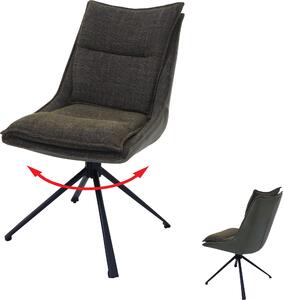 Sedia da pranzo HWC-N71, sedia da cucina, girevole a ritorno automatico, tessuto/tessuto (420g/m²) Oeko-Tex ~ verde