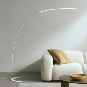 Lampada da terra a LED DANUA Lindby, dimmerabile, Bianco / Opale, Soggiorno / Sala da pranzo, Metallo, Moderno, Lampada LED da terra