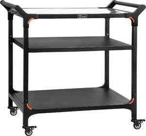 Carrello barbecue BBQ-Toro 94 x 61 x 90 cm, nero, tavolo da barbecue con ampio piano di lavoro, tavolino laterale
