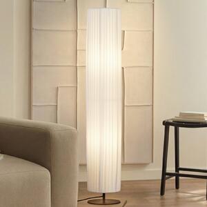 Lampada da terra Virelle Lindby, Bianco / Opale, Soggiorno / Sala da pranzo, Tessuto / Stoffa / Seta, Lampada da terra