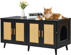 Armadietto per gatti - Casetta per gatti 1,19x0,5x0,55 m - Elegante armadietto per gatti per una vita igienica - Vaschetta per la lettiera con spazio per riporre gli oggetti