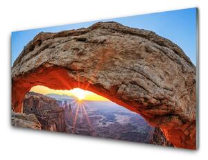 Quadro in vetro Paesaggio Rock Sun 100x50 cm