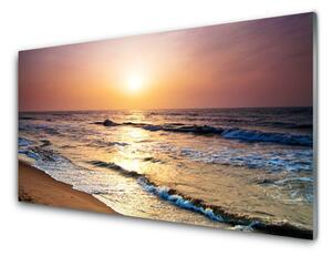 Quadro vetro Mare spiaggia sole paesaggio 100x50 cm