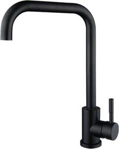 Rubinetto da cucina nero in acciaio inox | Bocca a U | Miscelatore da cucina | Rubinetto da bagno | Moderno | Rubinetto da cucina nero