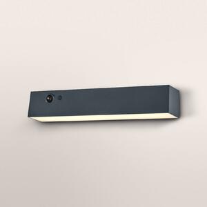 OSRAM Applique solare ENDURA STYLE SHORE, grigia, sensore, IP54 dimmerabile, Alluminio / Grigio / Zincato, Plastica, Moderno, Applique da esterni