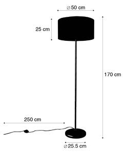 Lampada da terra ottone con paralume bouclè bianco 50 cm - Simplo