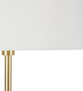 Lampada da terra ottone con paralume bianco 50 cm - Simplo