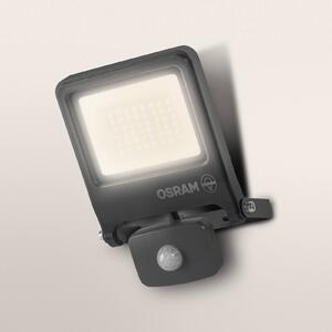 OSRAM Faretto da esterno ENDURA FLOOD, grigio, sensore 30 W 830 IP44 FLOOD, Alluminio / Grigio / Zincato, Alluminio