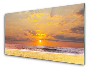 Quadro di vetro Mare spiaggia sole paesaggio 100x50 cm