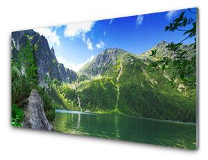 Quadro vetro Lago di montagna Natura 100x50 cm