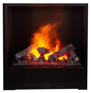 Camino elettrico a pavimento - Modello Waterdamphaard, 200 Watt - Struttura in metallo nero - Per interni - Camino decorativo