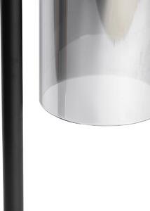 Lampada da tavolo moderna nera con vetro fumé - Stavelot