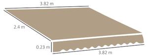 Outsunny Telo di Ricambio per Tenda a Bracci in Poliestere Anti UV da 4x2.5m, Beige