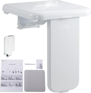 Sedile da doccia pieghevole in ABS - 15,7 x 16,7 pollici - panca da doccia a parete - portata 200 kg - doccia confortevole per anziani e persone con mobilità limitata