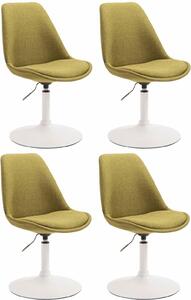 Set di 4 sedie da pranzo - sedie da cucina - design moderno, seduta confortevole | colore: verde | colore base: bianco