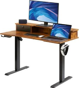 Scrivania in piedi regolabile in altezza - Postazione di lavoro con doppio monitor - 47,2 x 23,6 pollici