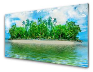 Quadro in vetro Paesaggio dell'isola di mare 100x50 cm