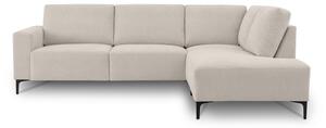 Divano angolare beige (con penisola a destra/a L) con rivestimento in ciniglia Fabian – Scandic