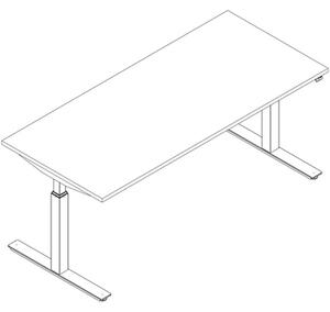 Scrivania regolabile in altezza elettr. GETWAY cm 180x80 strutt.met. b