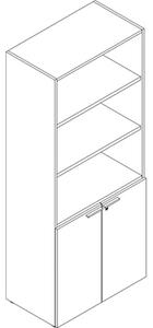 Libreria alta c/ante basse GETWAY cm 193,8x80x46 finitura rovere chiar