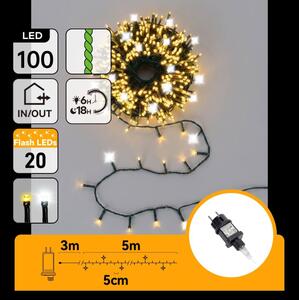 Aigostar - Catena luminosa natalizia LED da esterno 80xLED+20xLED 8m IP44 bianco caldo+freddo