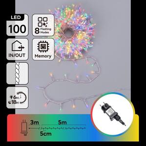 Aigostar - Catena luminosa natalizia per esterni 100xLED/8 funzioni 5,3m IP44 multicolore