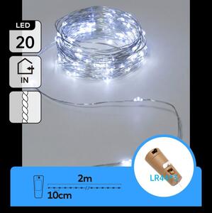 Aigostar - Catena decorativa a LED con tappo per bottiglia 20xLED/3xLR44 2m bianco freddo