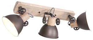 Mexlite - faretto - Gearwood - antracite - metallo legno di gomma - faretto a superficie - E27 - 2133A