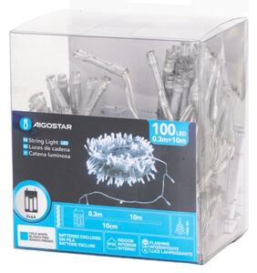 Aigostar - catena luminosa natalizia a LED 100xLED/3xAA 10,3m bianco freddo