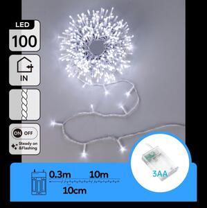 Aigostar - catena luminosa natalizia a LED 100xLED/3xAA 10,3m bianco freddo