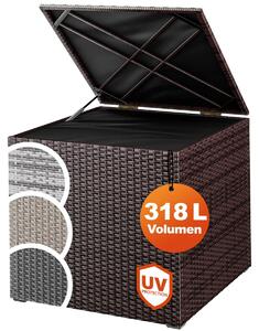 Casaria® Baule da Giardino 318 L Impermeabile 75x75x70cm Contenitore Esterno Polyrattan Marrone