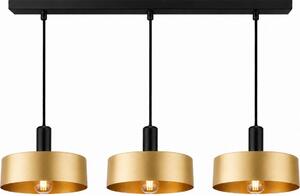 Lampadario a sospensione con cavo HAKI 3xE27/60W/230V oro/nero