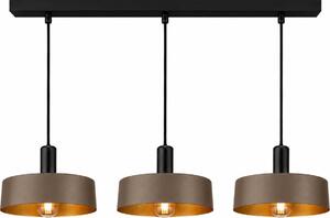 Lampadario a sospensione su cavo HAKI 3xE27/60W/230V marrone/nero