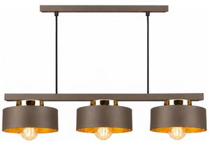 Lampadario sospeso con cavo IGNIA 3xE27/60W/230V marrone/oro