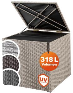 Casaria® Baule da Giardino 318 L Impermeabile 75x75x70cm Contenitore Esterno Polyrattan Beige