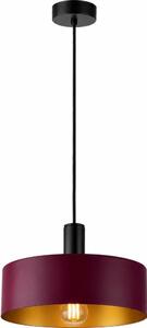 Lampada a sospensione con cavo HAKI 1xE27/60W/230V bordeaux/nero