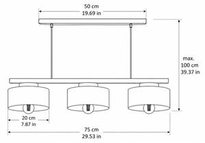 Lampadario sospeso con cavo IGNIA 3xE27/60W/230V marrone/oro