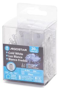 Aigostar - Catena luminosa LED natalizia 20xLED/3xAA 2,3m bianco freddo