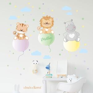 Adesivi murali Jungle Balloons Azzurro - Adesivi Murali per Bambini