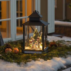 Konstsmide Christmas Lanterna LED pupazzi di neve nero IP44 42cm