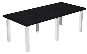 Tavolo riunione STYLE cm 220x100xH74 strutt.bianco luc. finitura nero