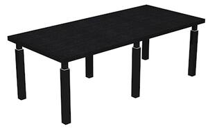 Tavolo riunione STYLE cm 220x100xH74 strutt.nero op. finitura nero ven