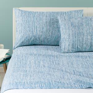 Completo Lenzuola In Cotone Perle Matrimoniale Caleffi Geometrico Blu Caleffi