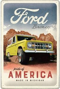 Cartello in metallo Ford - Bronco - Pride of America, (20 x 30 cm)