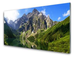 Quadro in vetro Monti Tatra Foresta di Morskie Oko 100x50 cm