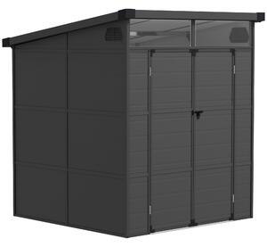 Outsunny Capanno da Giardino 1,9 x 1,9 m in Plastica, con Porte Bloccabili e 2 Aperture di Ventilazione, Grigio Scuro | Aosom Italy